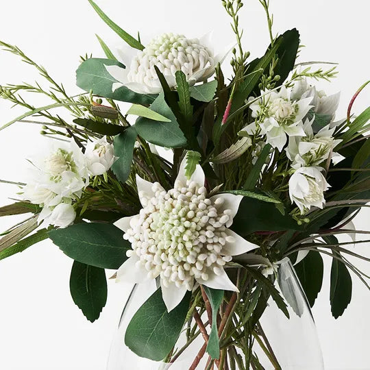 Waratah Mix in Vase White